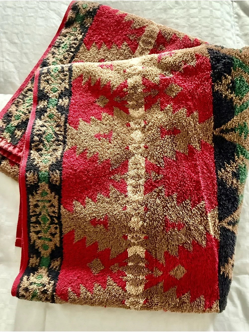 Ralph Lauren Vintage bath Towel Western, American Indian Pattern